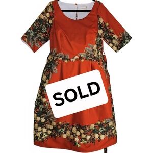 NOT FOR SALE NWT Palava - British 1950's Mid Century Style - Burnt Orange Dress